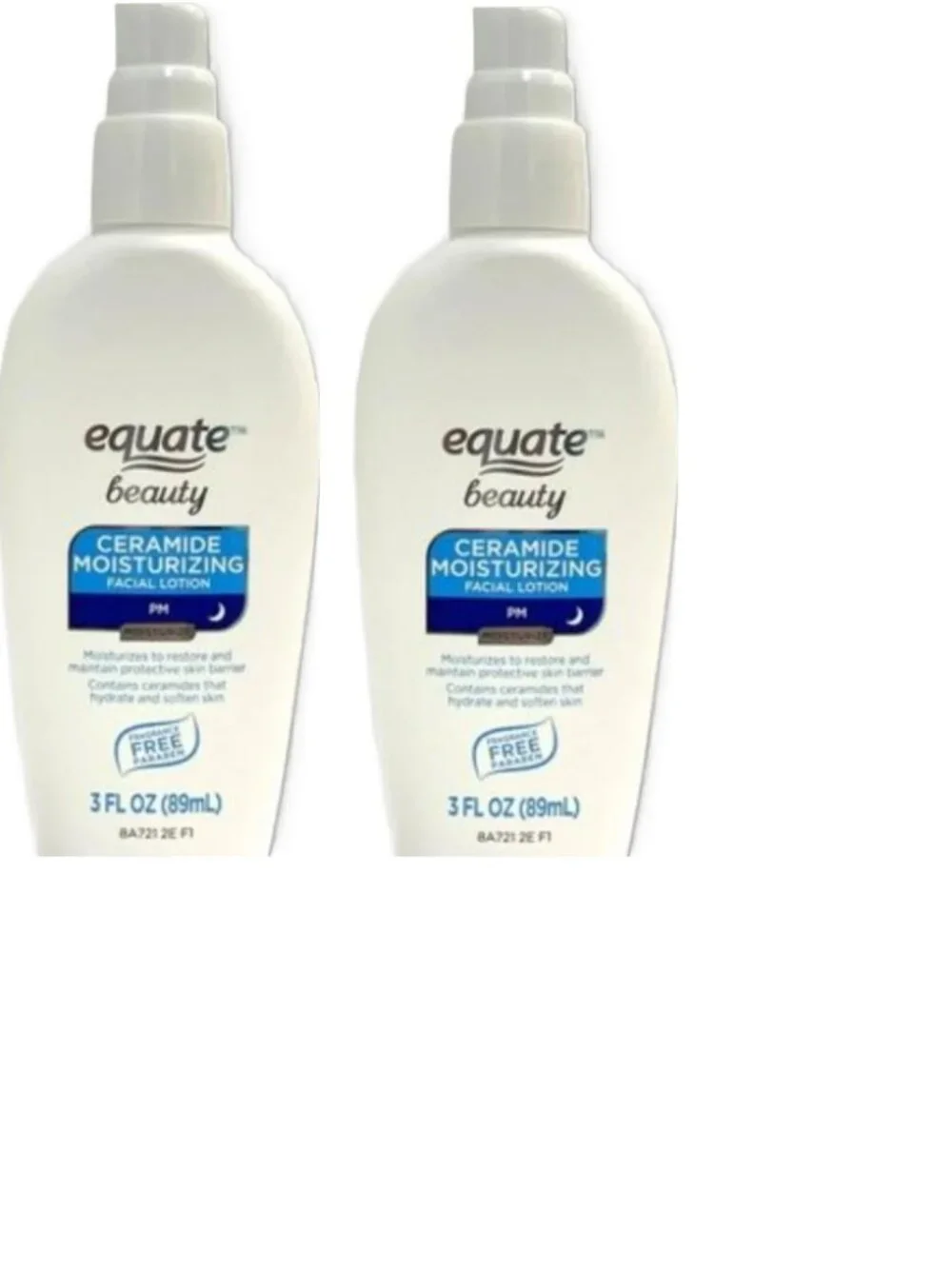 Equate Beauty PM Ceramide Moisturizing Facial Lotion 3 fl oz EACH 2PK